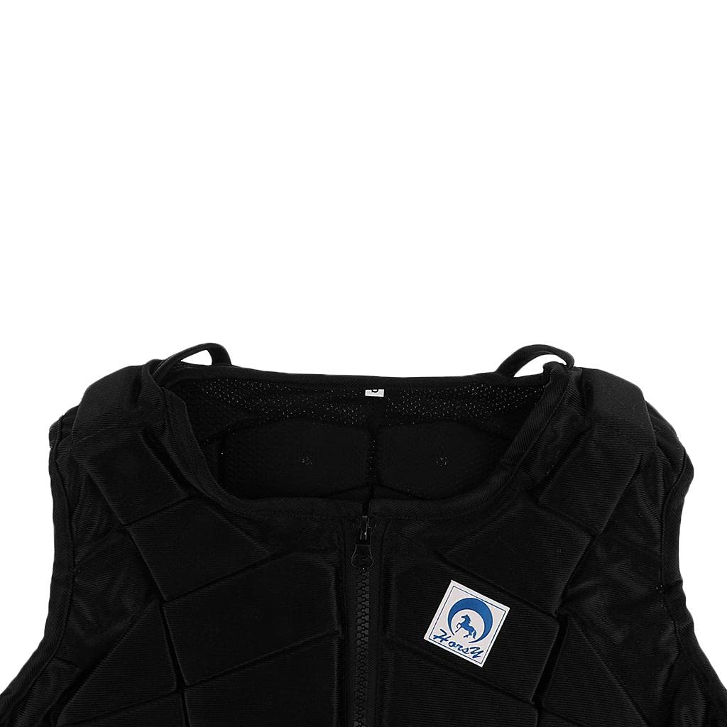 Chaleco Ecuestre de Protector Corporal para Equitación con Acolchado EVA Transpirable y Cremallera Ajuste Lateral Adecuado para