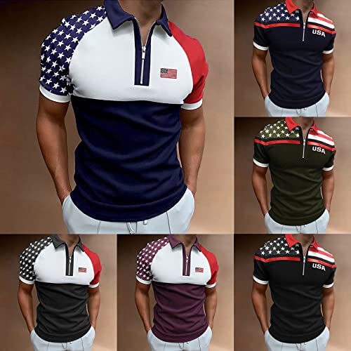 Men's 4th of July 1776 Polo Shirt Independence Day Mens T-Shirt Patriotic T-Shirts for Men Polo Golf Polo Shirts for Men3