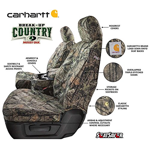 Covercraft SSC2338CAMB Carhartt Mossy Oak Camo SeatSaver Front Row Custom Fit Seat Cover for Select Toyota Tacoma Models - Duck Weave (Break-Up Country) by Covercraft - Image 2