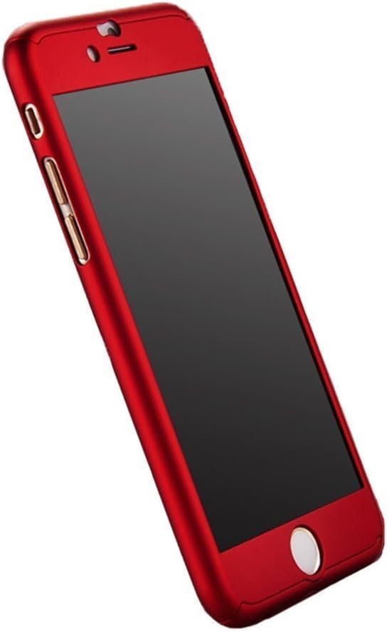Aulzaju iPhone 6 Plus/6s Plus Full Body Case,iPhone 6 Plus Red Front Back Case with Tempered Screen Protector for iPhone 6s Plus Sleek Shockproof Cover