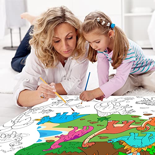 Image of Dinosaur Giant Coloring Poster for Kids Large Coloring Tablecloth Drawing Roll Paper Books Sheets Page Huge Table Cover Art Crafts for Wall Classroom Home Gift Birthday Party Supplies Decoration