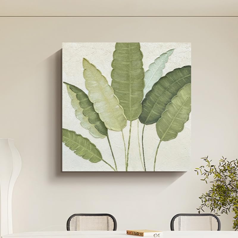 Art mural abstrait et esthétique peinture feuilles de bananier moderne