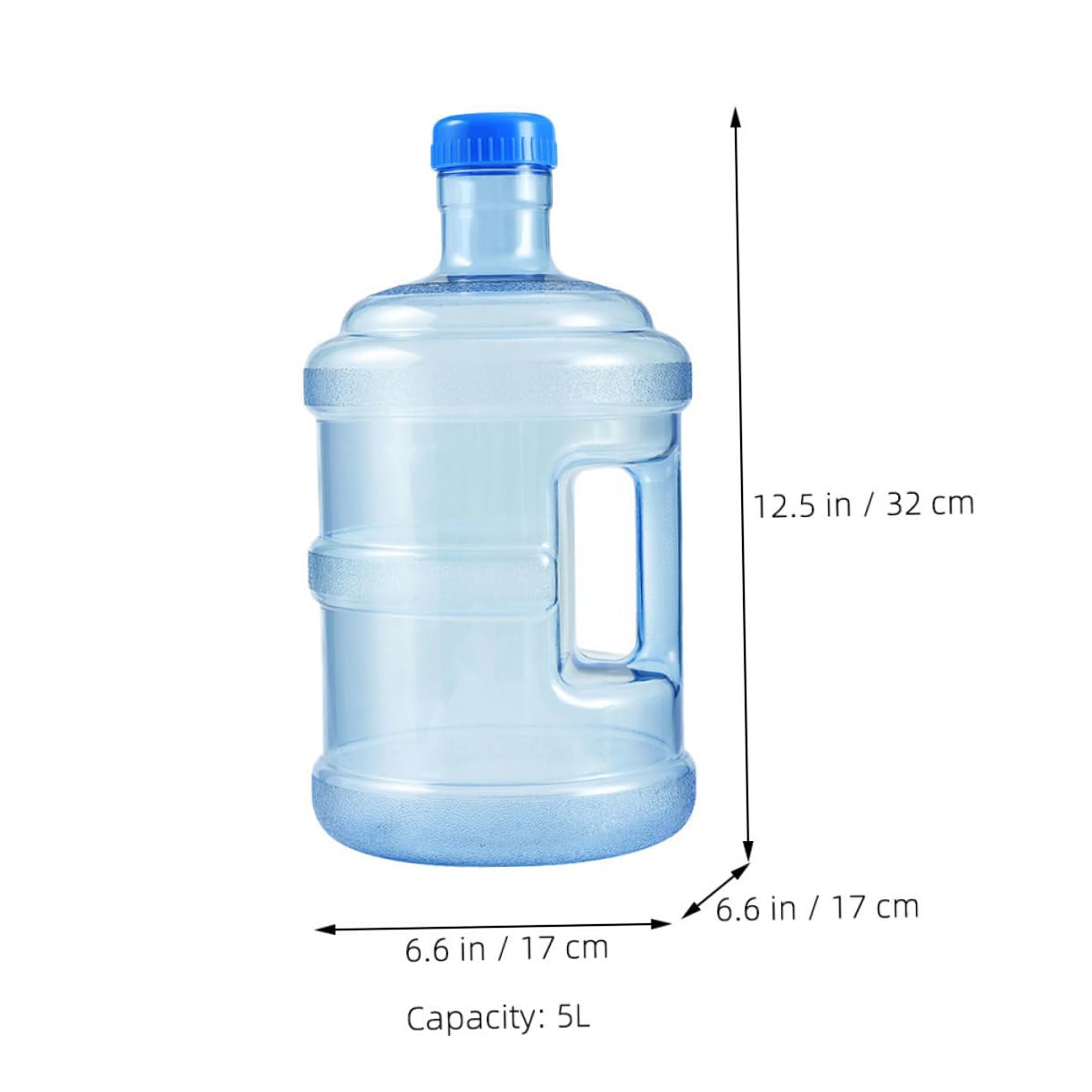 Abaodam Contenitore Forma Ampia da 5l per Acqua Portatile in PC Leggero Chiusura Ermetica Riutilizzabile e Adatto a Lavoro e Fitness