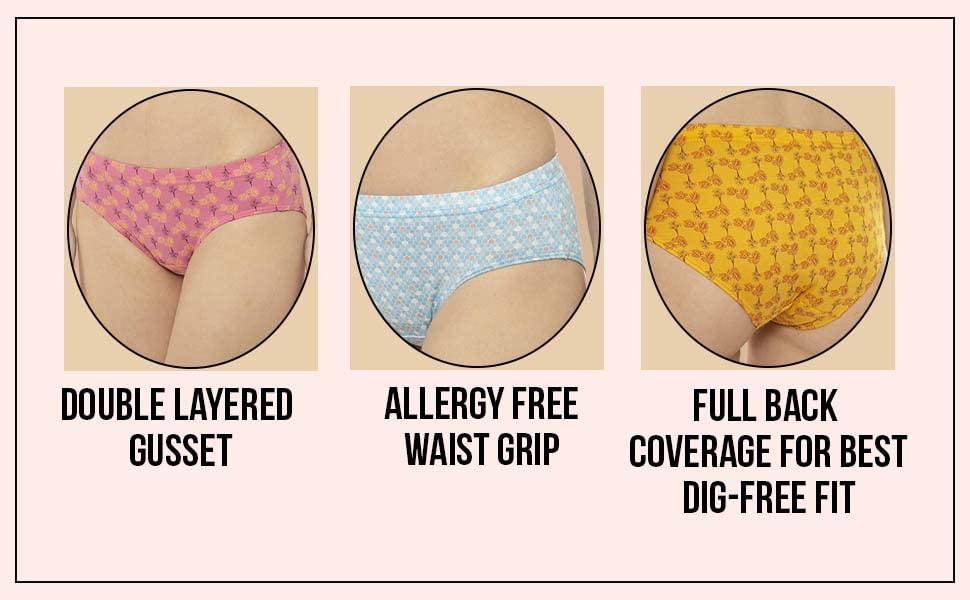 Image of VIP Feelings Passion Women's Inner Elastic Cotton Hipster Panty Printed- Assorted Colours