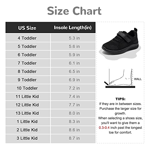 Nerteo Toddler Sneakers Boys Girls Kids Running School Uniform Shoes | Breathable, Lightweight. Machin Washable All Black 12 M Us Little Kid #TOP5