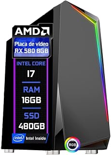 PC Gamer Blue PC Intel core I7 3.4 GHz 16GB RX 580 8GB SSD 480GB - Fonte 750w