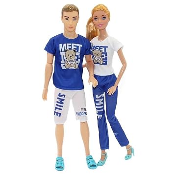 Couple Doll Set with Movable Hands and Legs, Boy and Girl, Role Play Toy for Kids