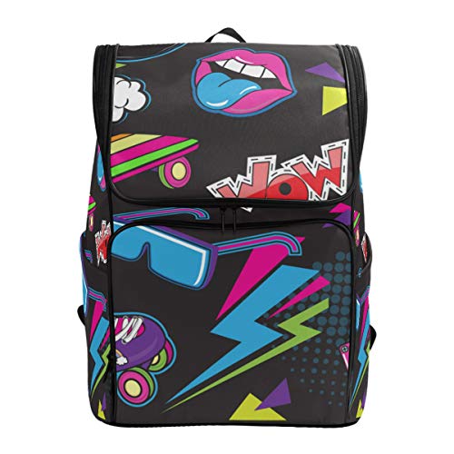 LISNIANY Mochilas Escolares Parche Moda Insignias Rodillos Cassette Skate