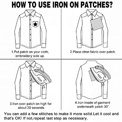 Housweety 10Pcs Red Star Embroidered Iron On/Sew On Badge Applique Patch #TOP4