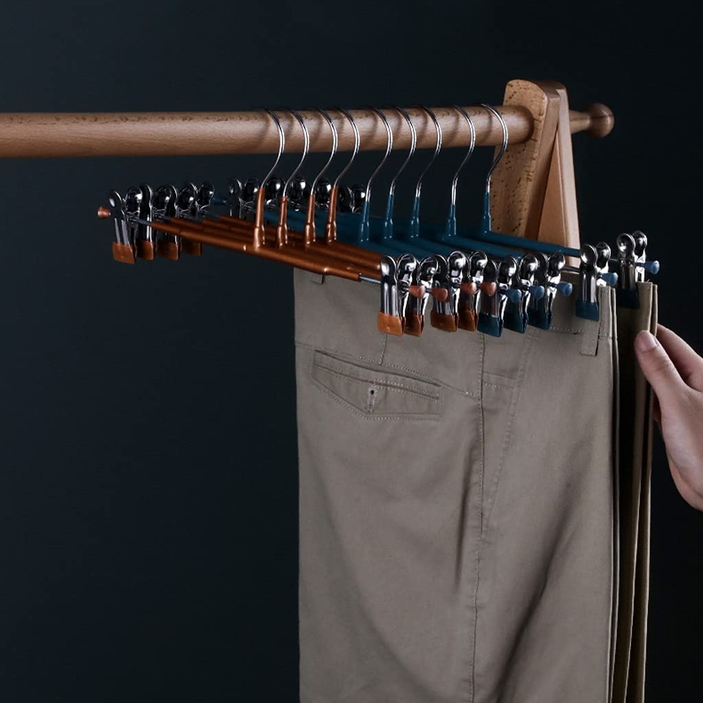 Perchas Pantalones de pantalones, colgadores de faldas con clips Pantalones de metal Perchas de clip for ahorro de espacio ultra delgado de servicio pesado (20pack) Perchas para la Ropa ( Color : A )