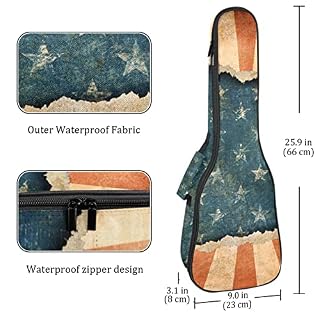 Housse vintage drapeau américain pour ukulélé soprano concert ténor ukulélé ténor 53,3 cm d’épaisseur - Les Beatles, Paul McCartney, John Lennon, RIngo Starr, George Harrison Housse vintage drapeau américain pour ukulélé soprano concert ténor ukulélé ténor 53,3 cm d'épaisseur – Image 4
