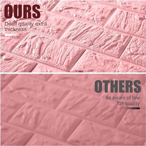 Image of TEKCOOL Self-Adhesive Waterproof PE Foam 3D Wall Panels Wallpaper Sticker for Bathroom, Living Room, and Home Decoration (70 x 77cm, Appx. 5.8Sq Feet)-20 Piece'