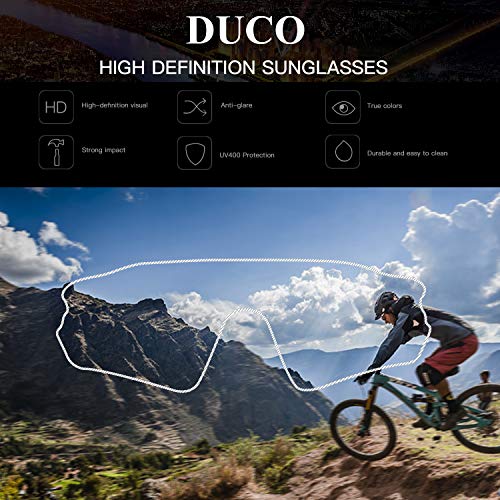 Duco Lunettes de Cyclisme 0021-100% Anti UVA UVB - avec 5 Verres interchangeables - Image 5