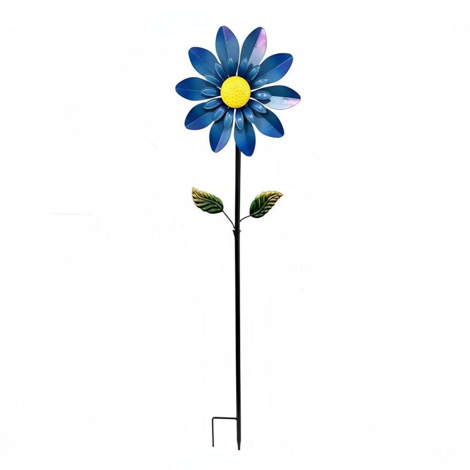 Rotating Flower Windmill Colorful Metal Wind Rotator Weather-Resistant Flower Gust Rotator for Landscape, Park Blue-image-28