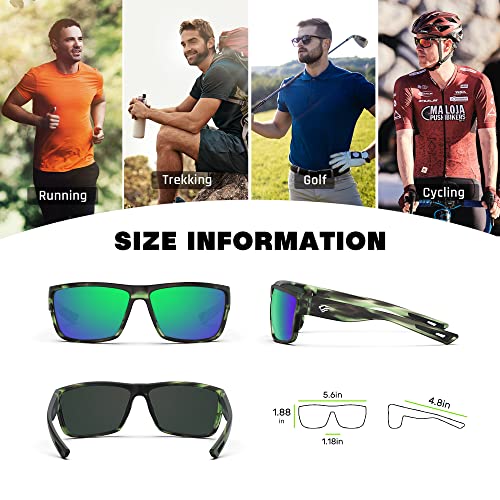 Image of TOREGE Polarized Sports Sunglasses for Men and Women Cycling Running Golf Fishing Sunglasses TR26