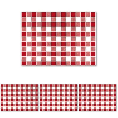 Sets de table Vichy Rouge García de Pou en cellulose 31x43 cm pour restauration