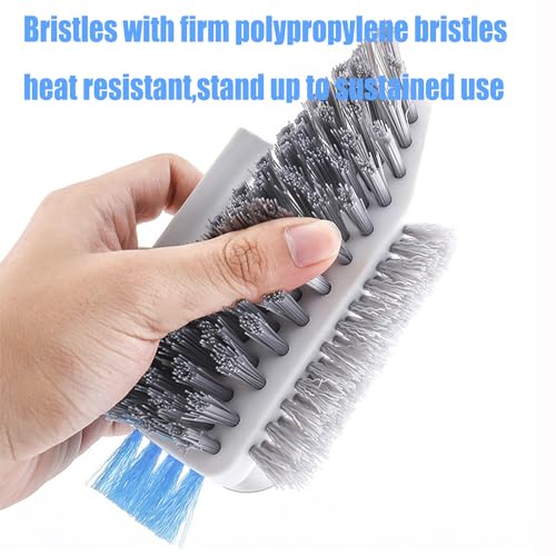 Image of 4-in-1 Grout Brush with Squeegee,Durable Bristles,Heavy-Duty Scrub Brushes for Cleaning with Stiff Bristles Cleaning Brush for Bathroom & Kitchen,Tile Floors Bathroom Wall /Corner /Window (Green)