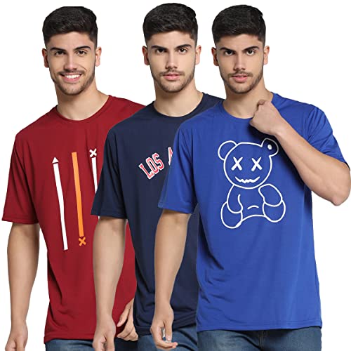 Image of INKKR Men Half Sleeve Printed Roundneck T-Shirt Combo