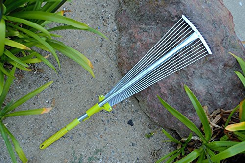 MLTOOLS Garden Leaf Rake | 64-inch Adjustable Garden Rake | Expandable ...