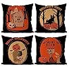GAGEC Halloween Pillow Covers 18x18 Inch Set of 4 Trick or Treat Pillowcase Halloween Holiday Farmhouse Throw Pillows Indoor Outdoor Couch Cushion Case for Home Sofa Decor