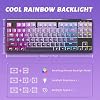 ATTACK SHARK M87 80% Wireless Gaming Keyboard,87 Keys Rainbow Lights TKL Mechanical Feeling SA PBT Keyboard for Mac/Win, Bluetooth 5.0/2.4Ghz Dual Mode Pc Keyboards for Office/Gaming Purple