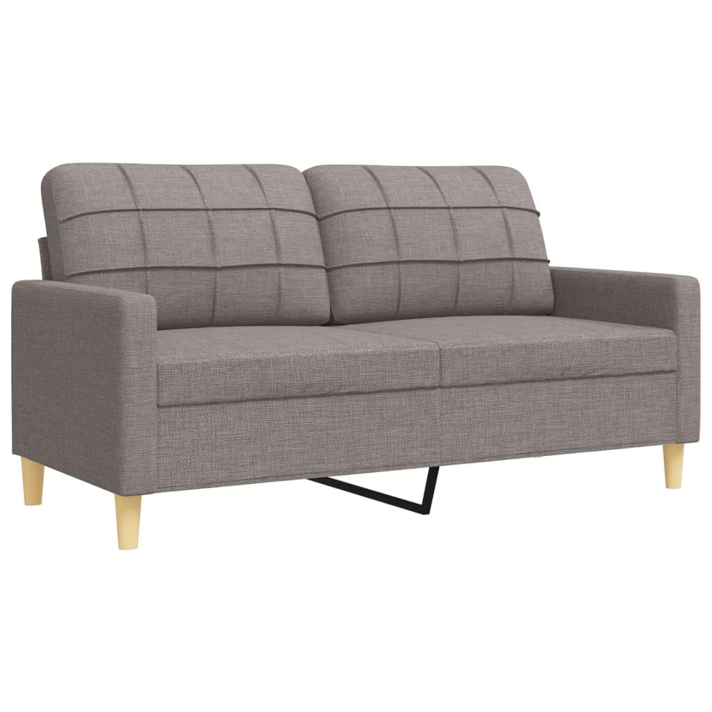 4-częściowy zestaw wypoczynkowy z podnóżkiem i poduszką dekoracyjną w kolorze szarobrązowym (taupe), sofa narożna z miejscem do przechowywania, wygodna sofa do spania, podłokietniki, oparcie