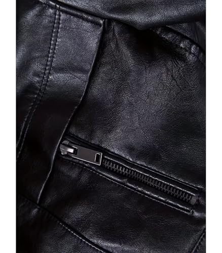 INVACHI Men's Faux Leather Trench Coat Mid-Length PU Motorcycle Jacket with Belt Waterproof Windbreaker4