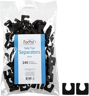 ForPro Sole Toe Separators - Black Luxurious Foam Separators - Individual Toe Separators for Pedicures â€“ 144-Count