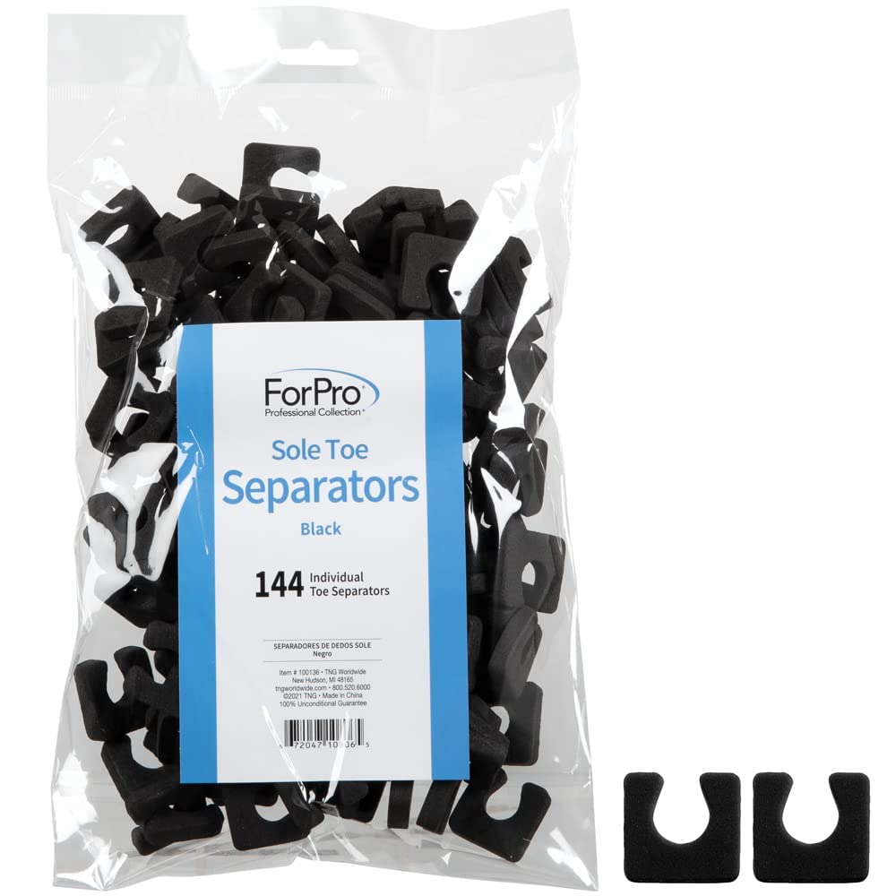 Amazon.com: ForPro Sole Toe Separators - Black Luxurious Foam Separators -  Individual Toe Separators for Pedicures â€“ 144-Count