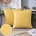 MIULEE Housse de Coussin Imperméable Extérieur en Lin Taie d'oreiller Style Européenne pour Jardin Balcon Doux Simple Carré 40X40CM Jaune
