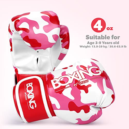 Kids Boxing Gloves, Boxing Gloves For Children 3-9 Youth Boys Girls Toddler Pu Cartoon Sparring Training Boxing Gloves For Punching Bag, Kickboxing, Muay Thai, Mma (Red) #TOP1