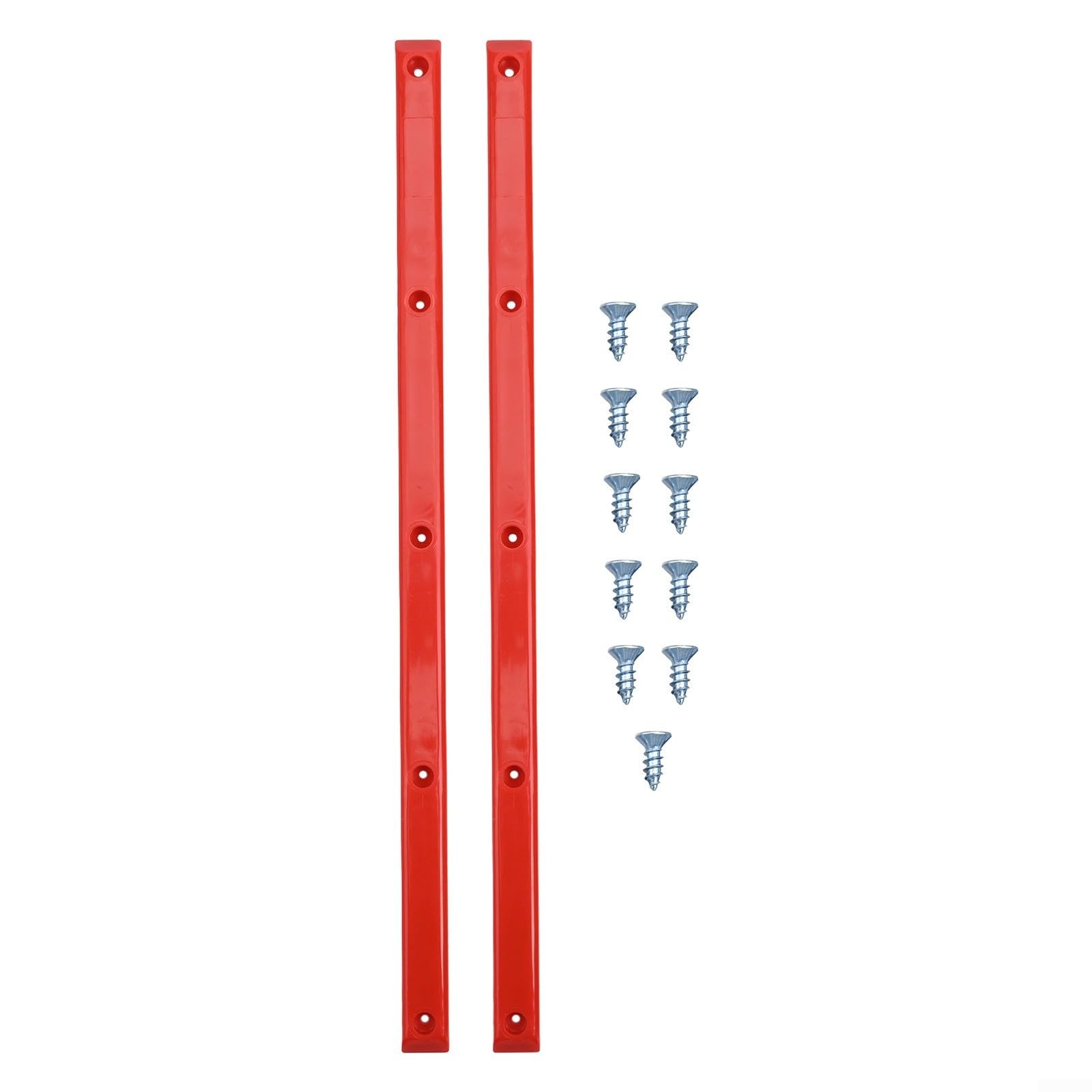 Skateboard Anti Collision Replacement Strips 2pcs Rib Bone Rail With Screws To Bottom Board Edges(red)