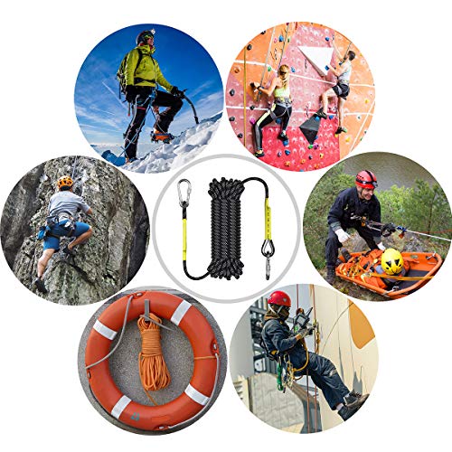 VOXLOVA Rock Climbing Rope, Outdoor Static Climbing Rope, 10mm High Strength Safety Rope, Hiking Tree Climbing Fire Escape Rappelling Rope, Fire Rescue Rope 20M(65ft) - Thumbnail 5