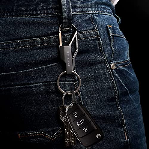 KESTAR Car Key Chain Key Ring Business Keychain Car Key Ring Key Organization for Men and Women, Classic Black - Image 4