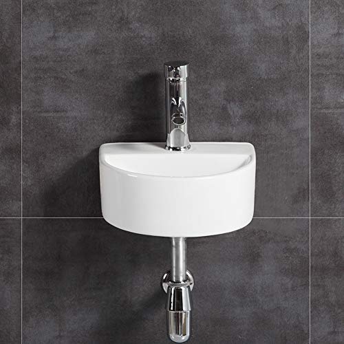 Lavandino ovale da parete in ceramica per piccolo