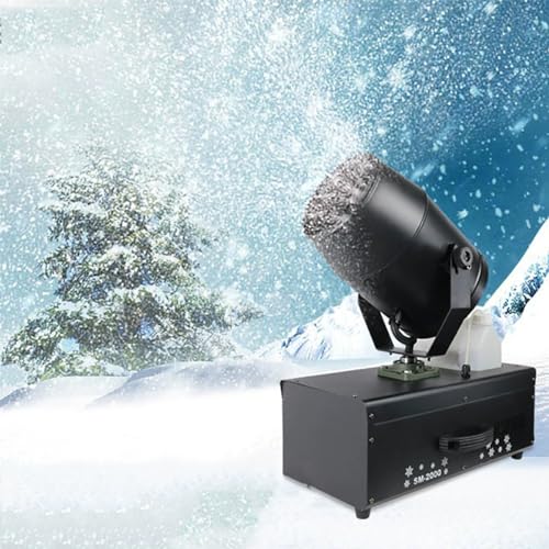 Máquina de nieve TsoLay, generador de nieve escénica de 2000 W, cabeza oscilante ajustable de 180°, diseño resistente al agua IP65, alcance de pulverización de 6-8 m, efecto de copos de nieve falsos para Navidad, bodas y fiestas miniatura 1