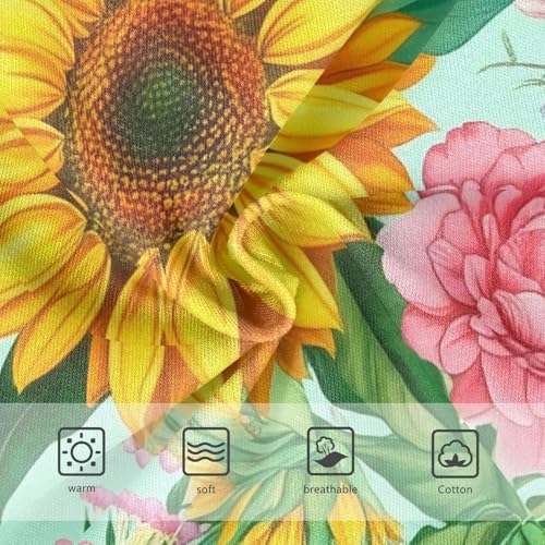 Cotton Toddler Girls Underwear Vintage Floral Sunflowers Turquoise Little Girl Panties Print Undies Kids Briefs 2t3