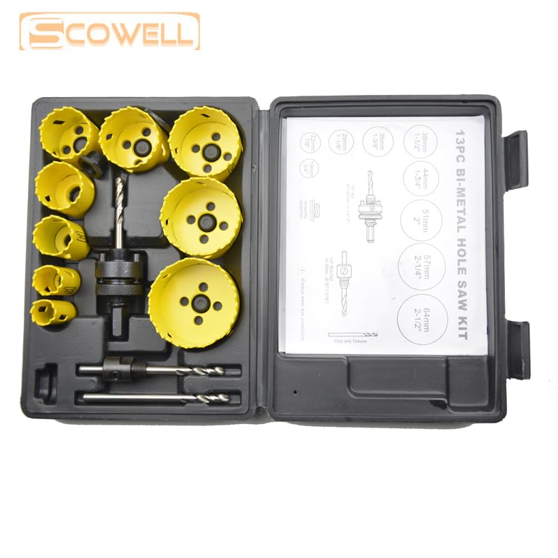 Kit de brocas bimetálicas SCOWELL 13 piezas 38 mm corte profundo miniatura 5
