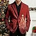 Christmas Corduroy Blazer for Men 2025 Lightweight Fashion Christmas Suit Jacket Long Sleeve Office 2025 Suit Jacket Brick Red 4X-Large