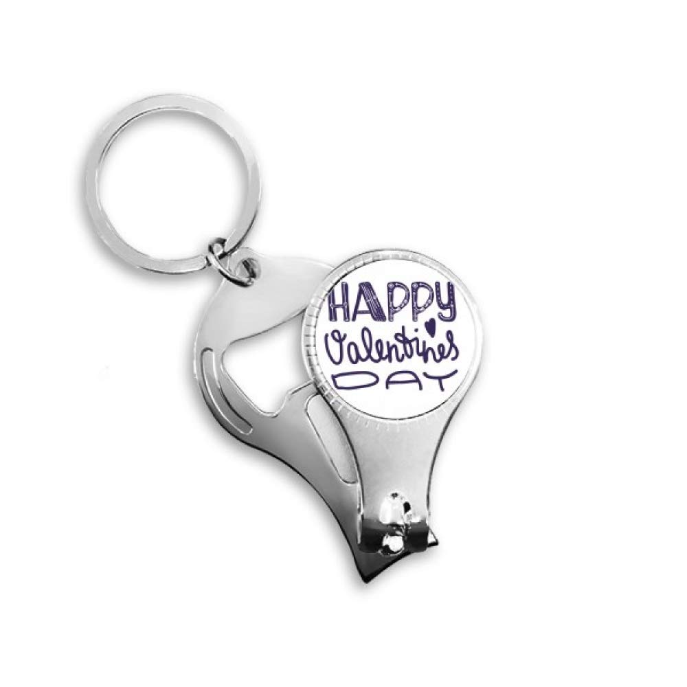 Porte-clés Happy Valentine Day une douce citation style ongles à emporter partout avec soi