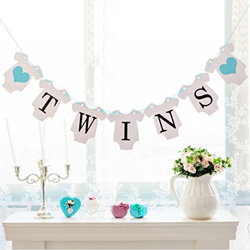 Innoru(Tm) It Is Twins Banner Baby Shower, Gender Reveal,Babies Party Decorations For Baby Boy 1St 2Nd Birthday Banner #TOP1