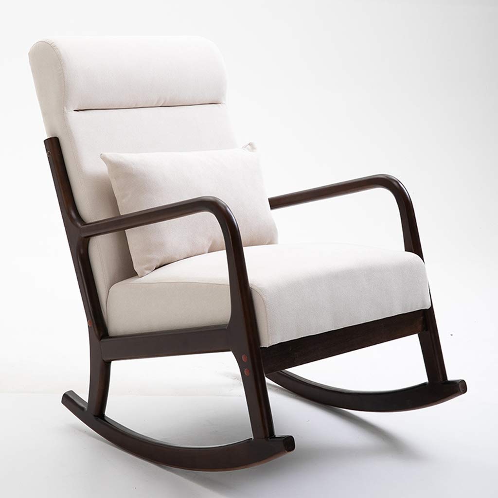 Sillón, Sillón mecedor de Madera Maciza, Sillón reclinable, Sillón de Comedor, Sillón de Lectura, Sillón Individual para balcón, Fiesta, jardín, Junto al Lago, Sill(Silla de Beign