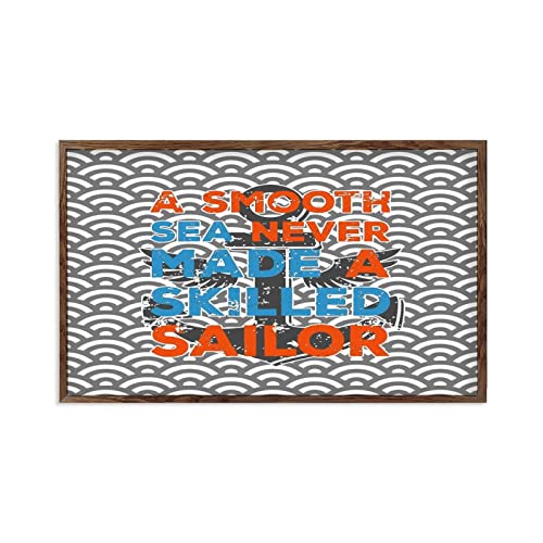 Panneau en bois encadré Anchor avec finitions artisanales durables pour salon