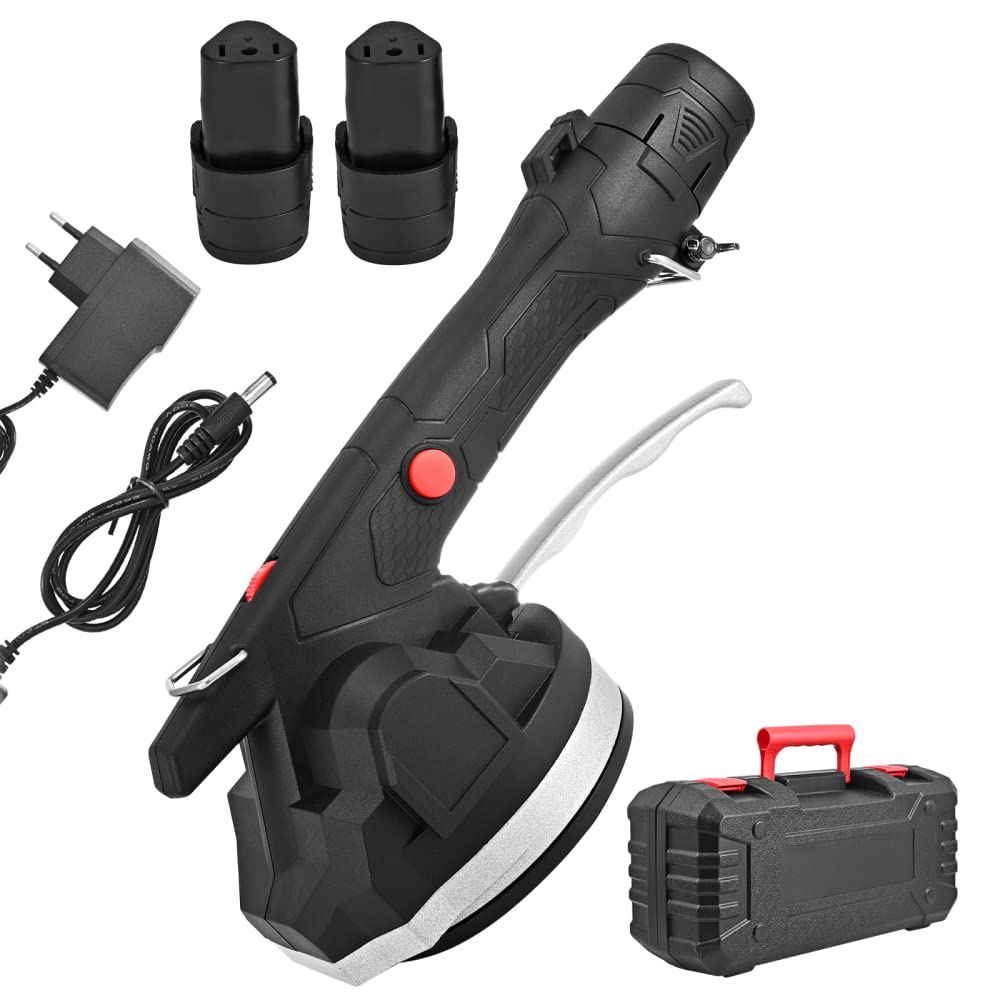 Vibratori per Piastrelle 100 kg Macchina per piastrelle da parete Strumento di vibrazione per la posa di piastrelle da parete Con ventose da 128x128mm Piastrella macchina con Batteria x 2