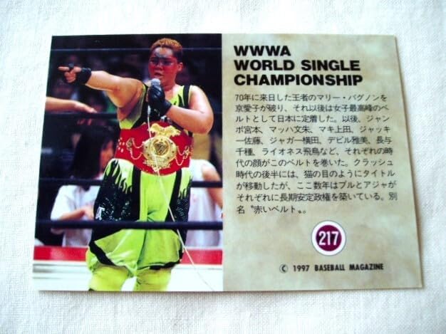 WWWA世界シングルチャンピオンベルト□BBM1995 全日本女子プロレス