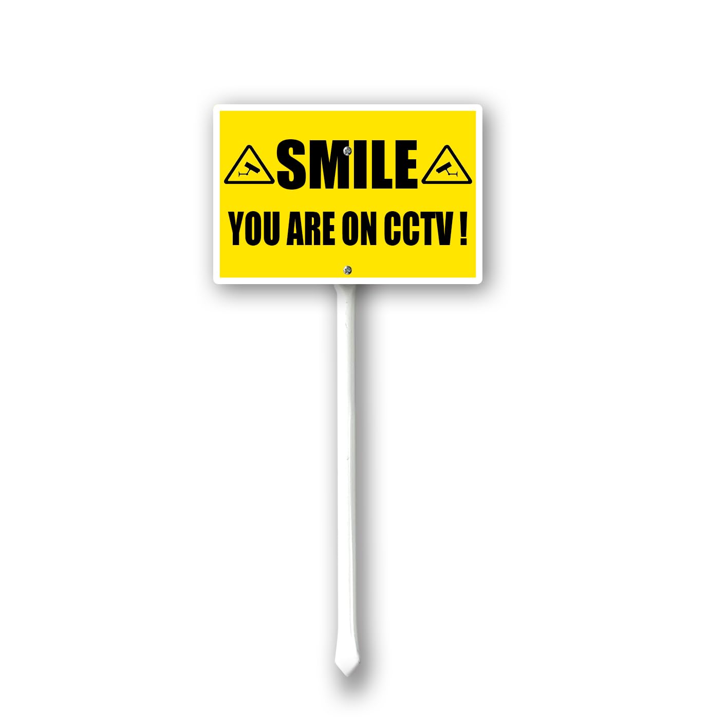 Geroclonup Smile You Are On CCTV Sign, Humorous Seasonal 20x30CM Aluminium Decorative Sign with Stake