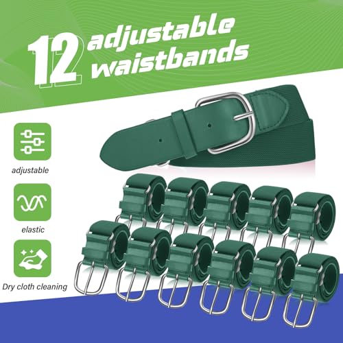 Image of Hercicy 12 Pcs Baseball Belts Softball Belts Bulk for Adult and Youth Adjustable