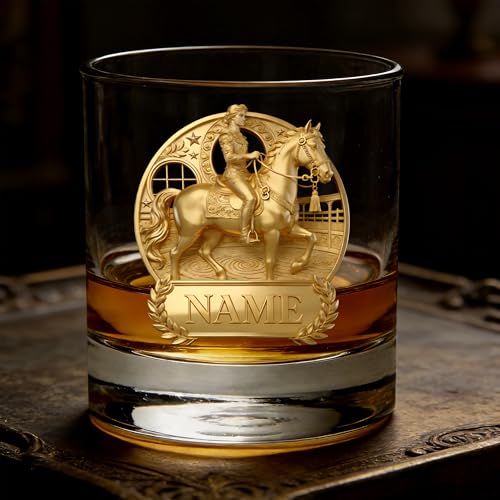 LCMAIT Verre à Whisky Personnalisé avec Autocollant Sur Mesure - Nom Personnalisable pour les Amateurs de Bourbon & Whisky, Cadeau pour Père Grand-père à la Fête des Pères Anniversaire Noël