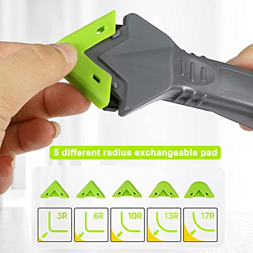 Silikonentferner Werkzeug Set, 5 in 1 Fugenkratzer Silikon Caulking Werkzeug Kit für Küche Bad Boden Fliesen mit Silikon Fugenwerkzeug, Siliko Fugenglätter, Multifunktional Abdichtung Werkzeug