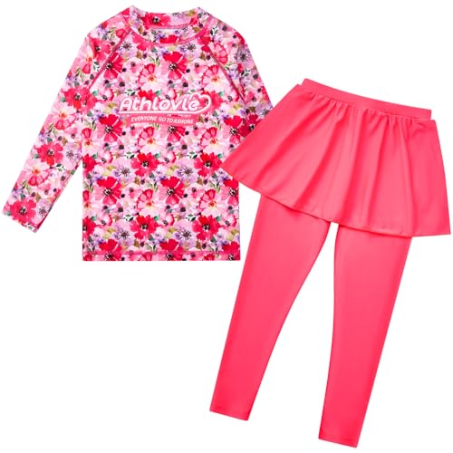 Opiniones de Trajes de dos piezas para Niña los más solicitados. 41 Nasjac Trajes de Baño de Manga Larga para Niñas, 2 Piezas Bañador Pantalón Falda con Volantes, Rash Guard Protección Solar UV 50+, Ropa Baño Secado Rápido Deportivo para...